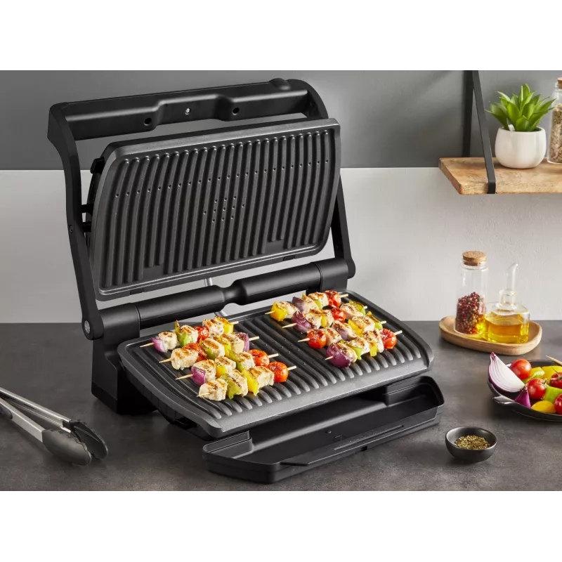 Kontaktinis grilis Tefal Optigrill+ XL GC727810 2000W, stačiakampis, reguliuojamas termostatas, juoda, 445×365×175mm