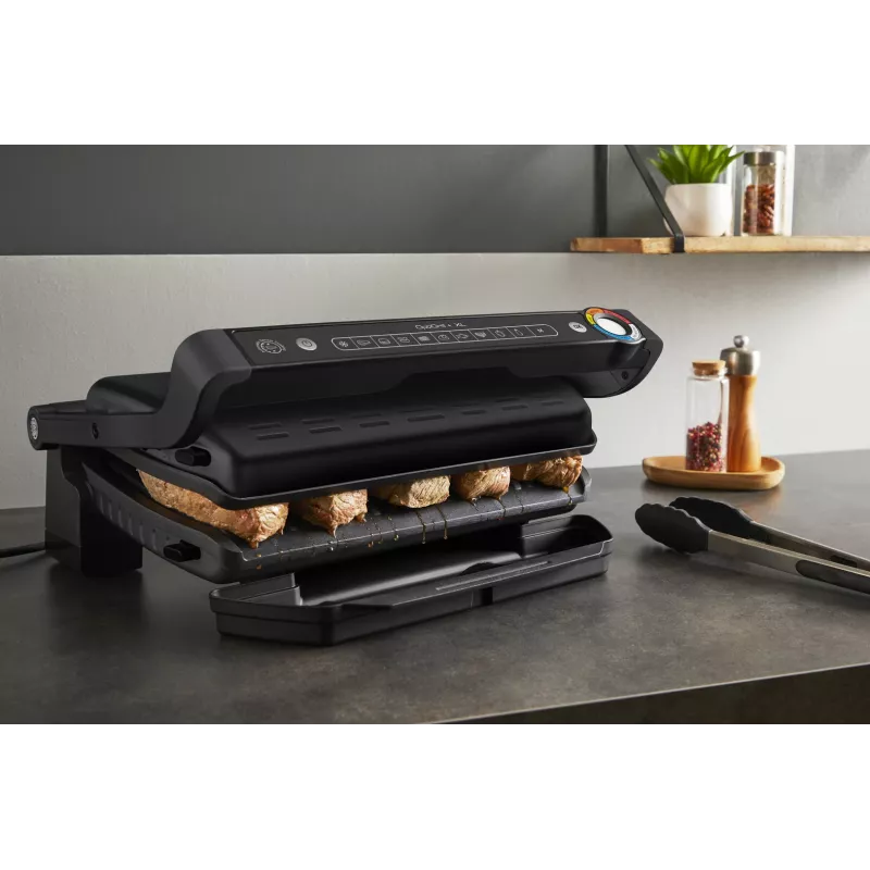 Kontaktinis grilis Tefal Optigrill+ XL GC727810 2000W, stačiakampis, reguliuojamas termostatas, juoda, 445×365×175mm