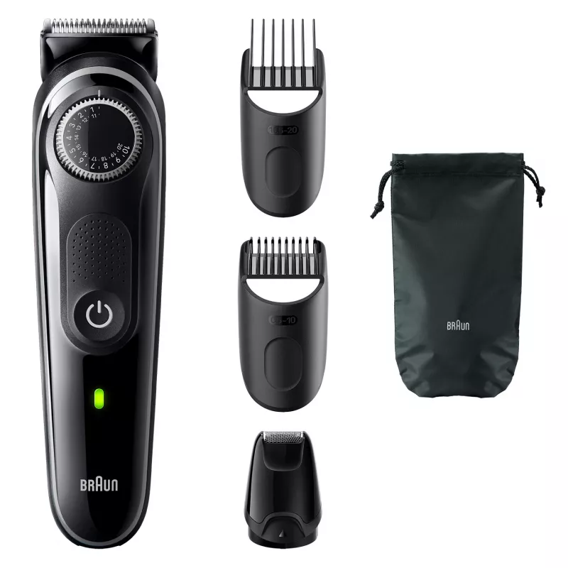 Braun BeardTrimmer 3 Barzdaskutė 3 BT3440, plaunama, baterija, juoda