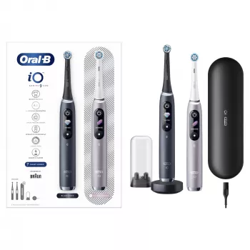 Rotuojantis-osciliuojantis dantų šepetėlis Oral-B iO 80363731 Juodas Sidabrinis Suaugusiems Dantenų priežiūra Jautriems Balinimas