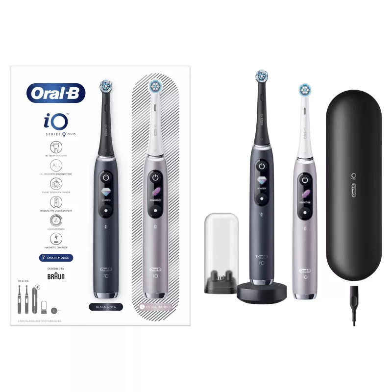 Rotuojantis-osciliuojantis dantų šepetėlis Oral-B iO 80363731 Juodas Sidabrinis Suaugusiems Dantenų priežiūra Jautriems Balinimas