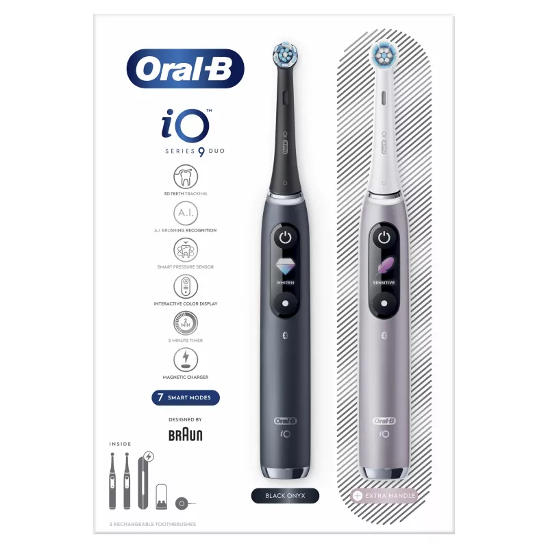 Rotuojantis-osciliuojantis dantų šepetėlis Oral-B iO 80363731 Juodas Sidabrinis Suaugusiems Dantenų priežiūra Jautriems Balinimas