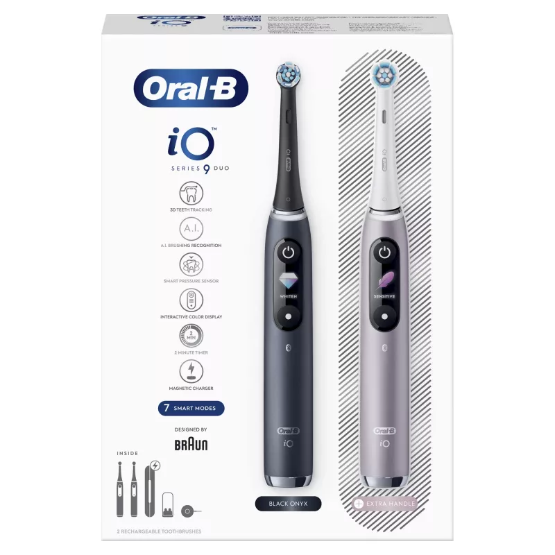 Rotuojantis-osciliuojantis dantų šepetėlis Oral-B iO 80363731 Juodas Sidabrinis Suaugusiems Dantenų priežiūra Jautriems Balinimas