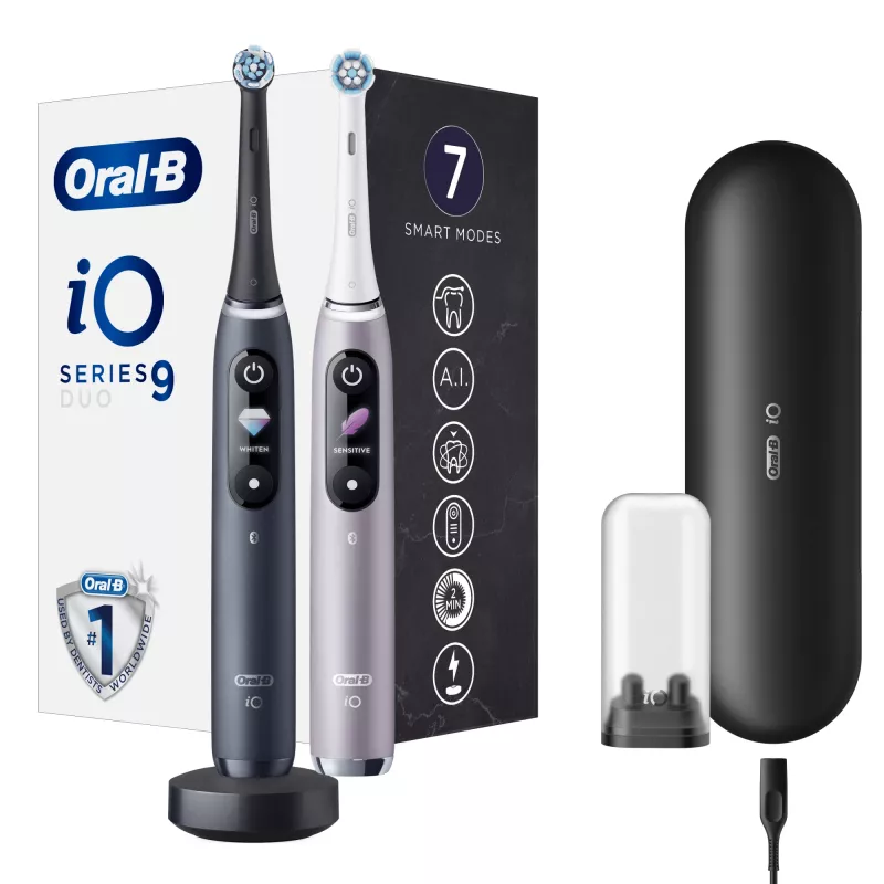 Rotuojantis-osciliuojantis dantų šepetėlis Oral-B iO 80363731 Juodas Sidabrinis Suaugusiems Dantenų priežiūra Jautriems Balinimas