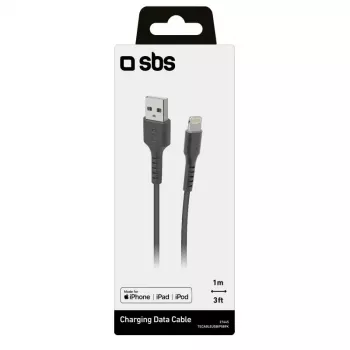 “Lightning” į USB A kabelis SBS Mobile TECABLEUSBIP589K – 1 m, USB 2.0, Juodas