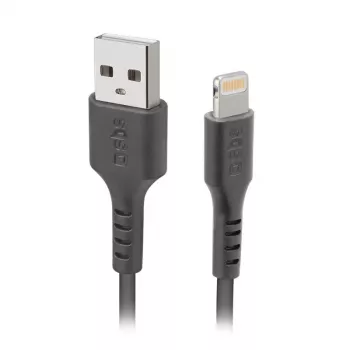 “Lightning” į USB A kabelis SBS Mobile TECABLEUSBIP589K – 1 m, USB 2.0, Juodas