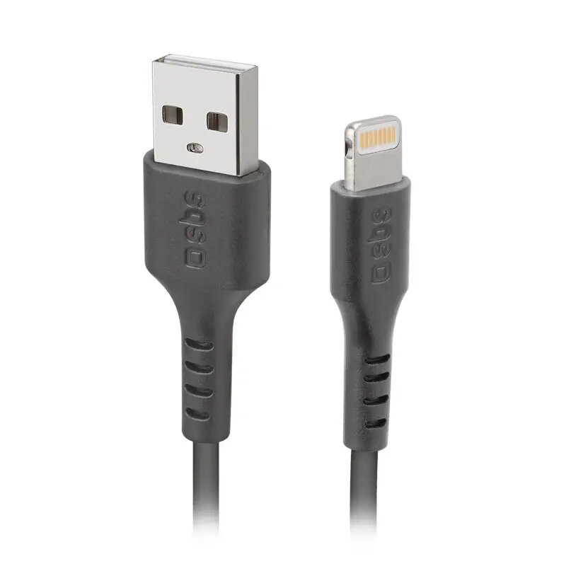“Lightning” į USB A kabelis SBS Mobile TECABLEUSBIP589K – 1 m, USB 2.0, Juodas