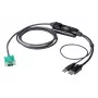 ATEN DisplayPort konsolės keitiklis, 1,8 m, USB, DisplayPort, juodas, USB A tipo + DisplayPort, SPHD-15