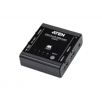 ATEN 3-Port True 4K HDMI Switch, HDMI, Metal, Juoda, 60 Hz, 5 m, 3840 x 2160, 4096 x 2160