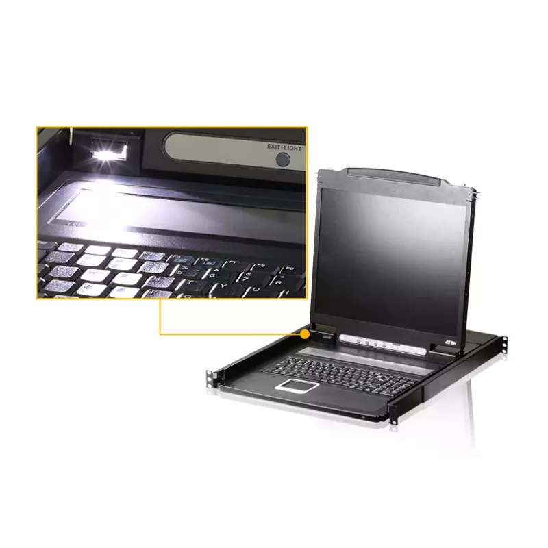 ATEN CL1000N stovo konsolė 48,3 cm (19 colių) juoda 1U