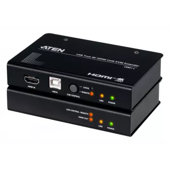 AV KVM prailgintuvas ATEN CE801 — USB True 4K HDMI per Cat6 (4K @ 70 m / FHD @ 100 m), HDMI ir USB Type-A, juodas