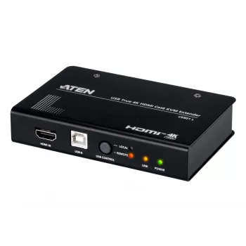 AV KVM prailgintuvas ATEN CE801 — USB True 4K HDMI per Cat6 (4K @ 70 m / FHD @ 100 m), HDMI ir USB Type-A, juodas