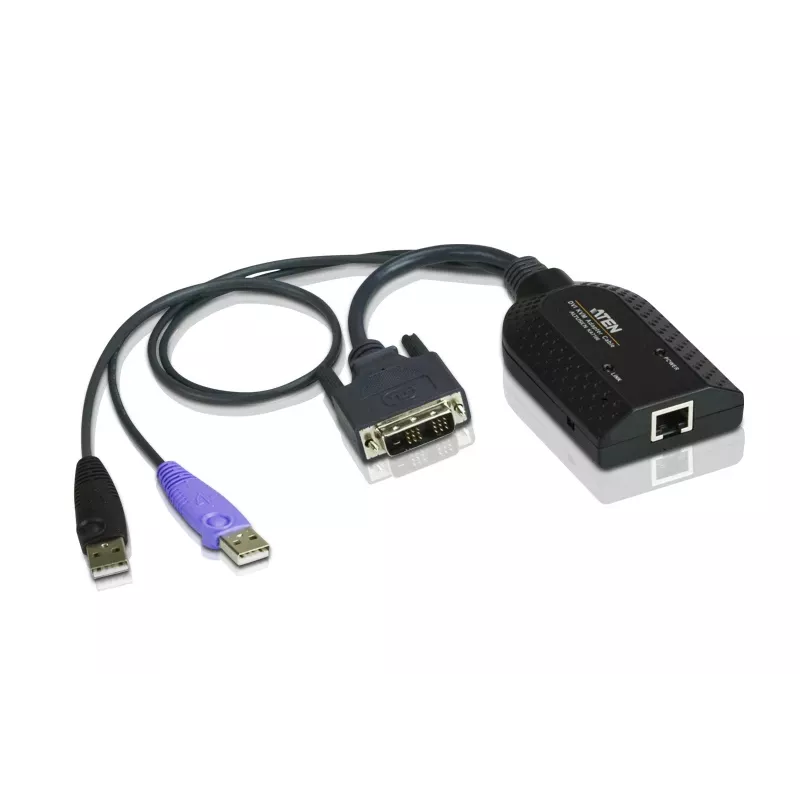 ATEN USB – DVI į Cat5e/6 KVM adapterio kabelis (CPU modulis), USB, USB, DVI-D, juoda, violetinė, RJ-45, 1 x RJ-45