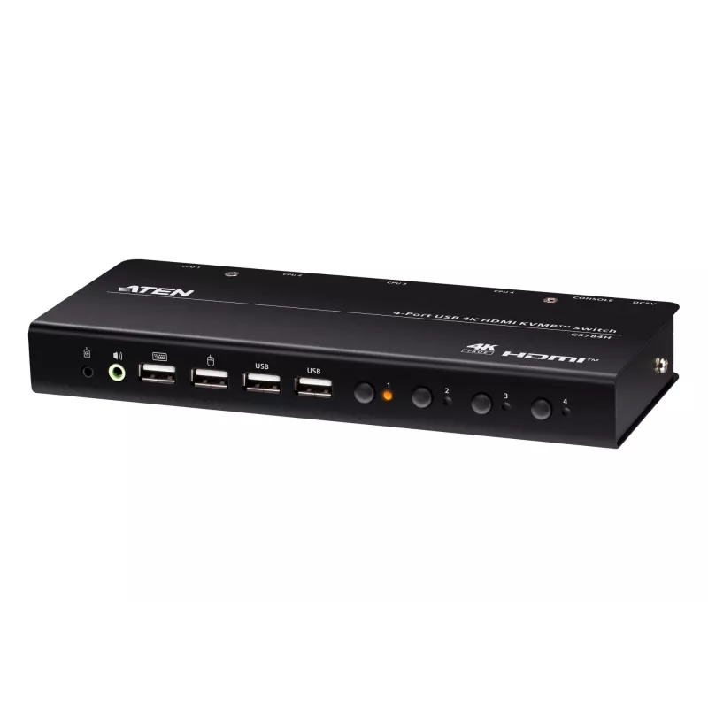 ATEN 4 prievadų USB 4K HDMI KVMP jungiklis USB klaviatūrai pelei vaizdui