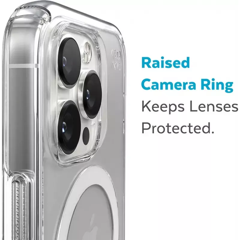 Speck Presidio Perfect Clear + MS Apple iPhone 14 Pro Max Clear - su Microban apsauginiu dėklu