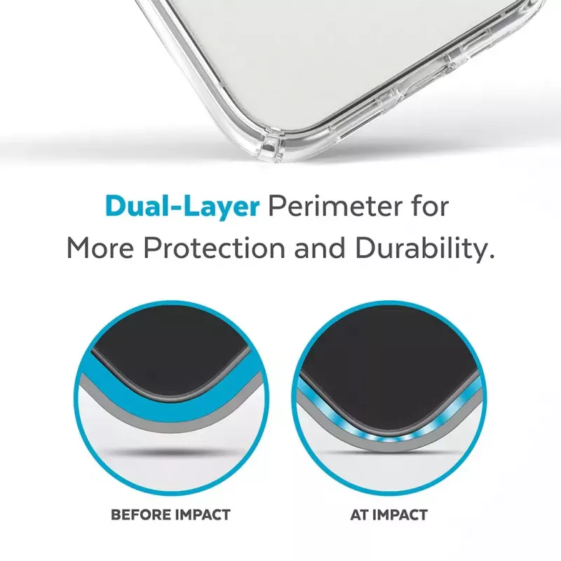 Speck Presidio Perfect Clear + MS Apple iPhone 14 Pro Max Clear - su Microban apsauginiu dėklu