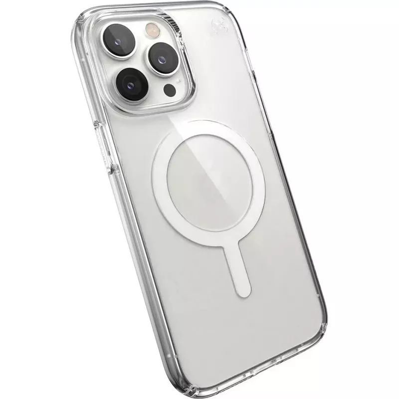 Speck Presidio Perfect Clear + MS Apple iPhone 14 Pro Max Clear - su Microban apsauginiu dėklu
