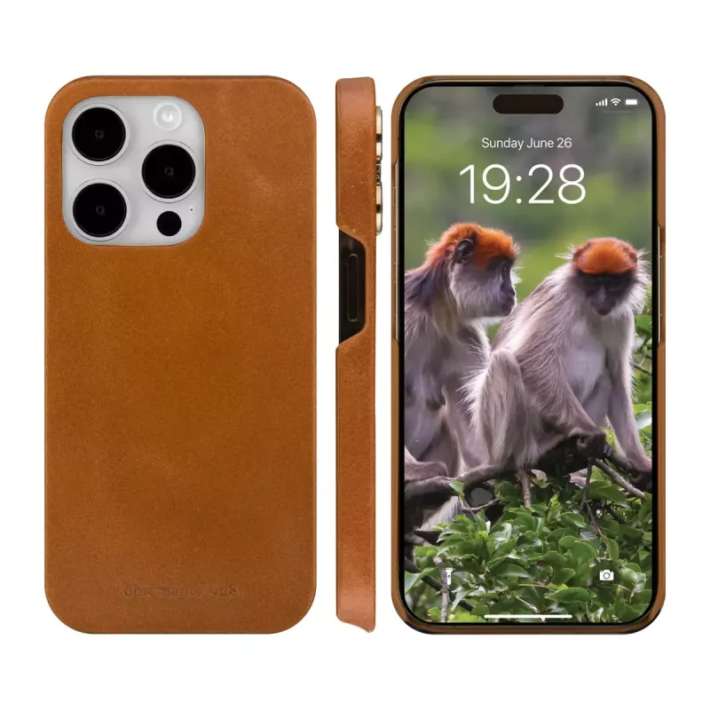 dbramante1928 Lynge iPhone 15 Pro aplankas, rudas