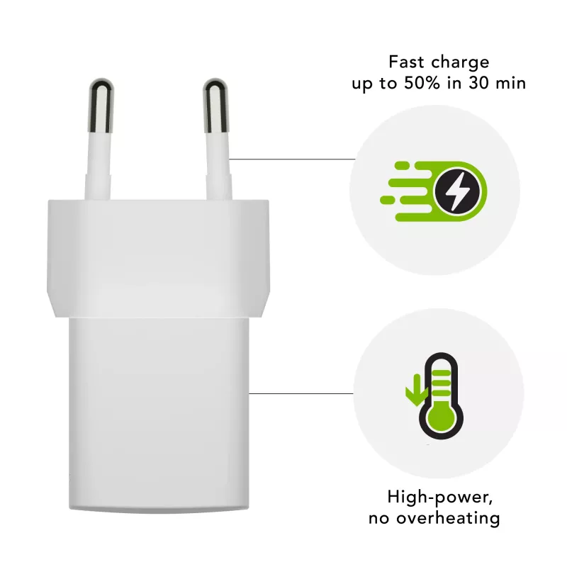 dbramante1928 re-charge Pro - EU sieninis įkroviklis USB-C 25W - W, Vidaus, AC, Balta