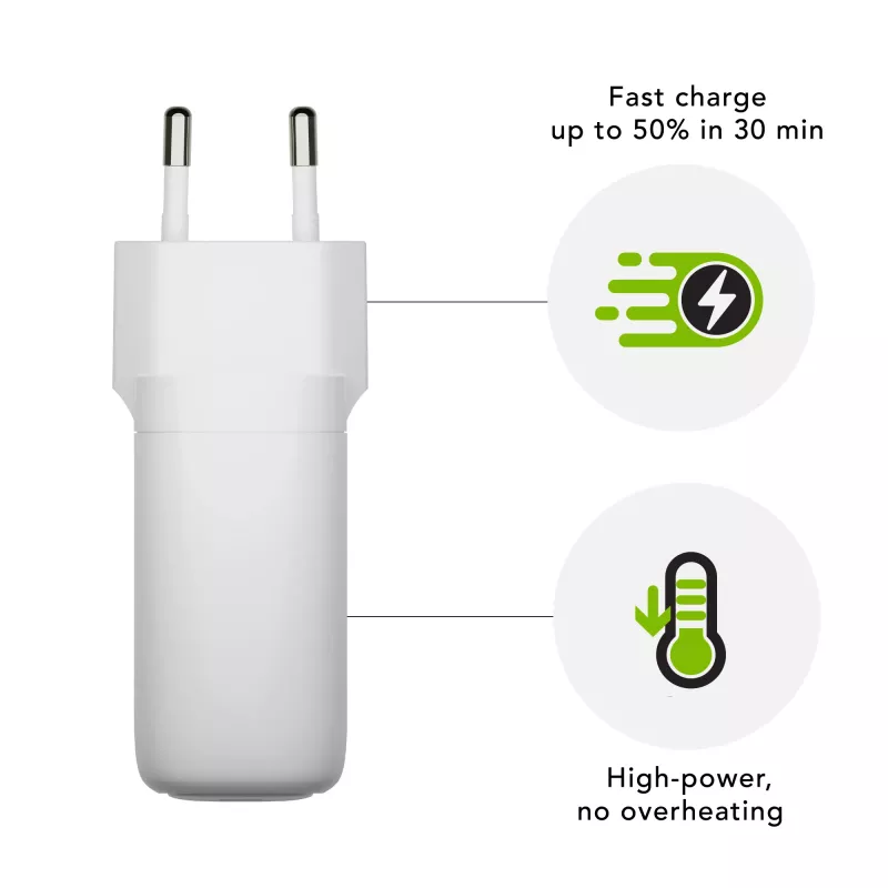 dbramante1928 re-charge Pro - EU sieninis įkroviklis USB-C 65 W - W, vidaus, kintamoji srovė, balta