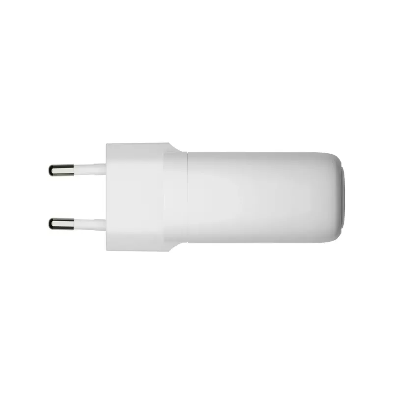 d bramante re-charge Pro EU įkroviklis – vidaus AC 110–240V, USB‑C 65W + USB‑A 18W, balta