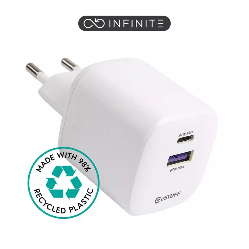 Mobiliojo įrenginio įkroviklis eSTUFF ES637065-BULK Universalus Baltas AC Vidaus USB Type-C