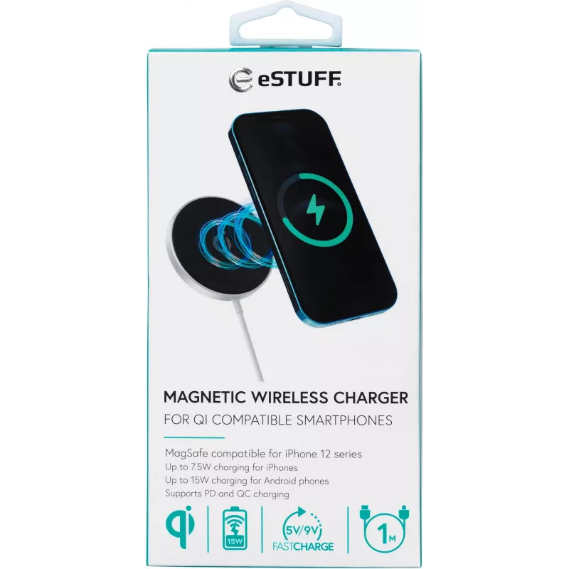 eSTUFF ES638100 mobiliojo įrenginio įkroviklis Išmanusis telefonas Aliuminis AC Belaidis įkrovimas Greitasis įkrovimas Patalpoje