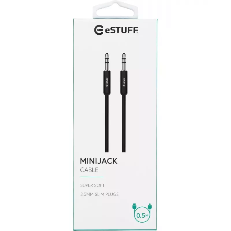 eSTUFF ES608001 garso kabelis 0,5 m 3,5 mm juodas
