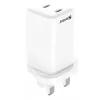 Kintamosios srovės įkroviklis SANDBERG Dual USB-C PD65W UK 441-62 — dvigubas USB-C PD 65W, JK kištukas