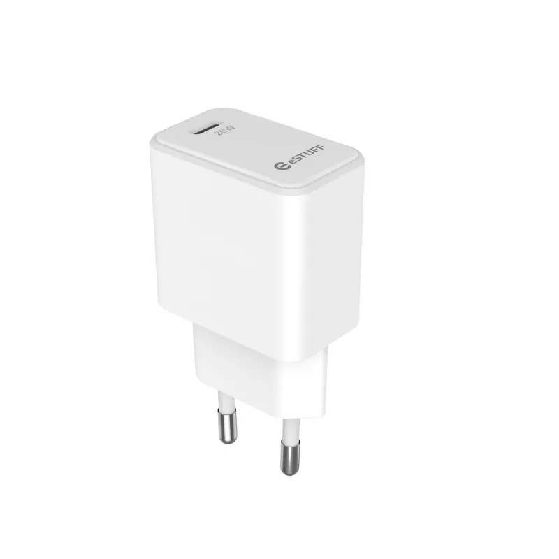 eSTUFF ES635028-BULK USB-C įkroviklis EU PD 20W, baltas