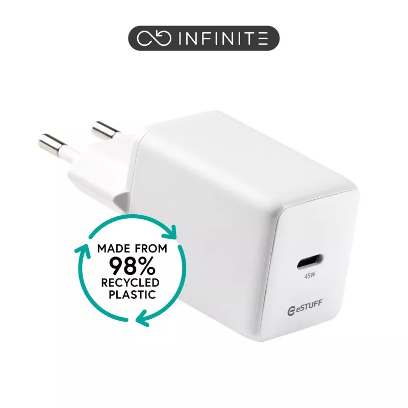 eSTUFF INFINITE ES637046-BULK USB-C įkroviklis EU PD 45W GaN
