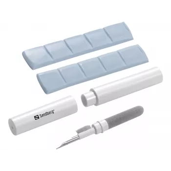 Valymo rinkinys Sandberg valymo rašiklio rinkinys, skirtas Airpods, pilkai baltas