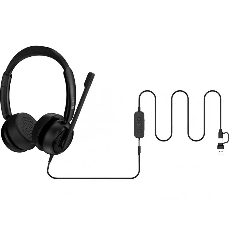 Laidinės ausinės Sandberg 3in1 Office Headset Pro ENC 20–20000 Hz
