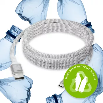 USB-A į USB-C duomenų kabelis d bramante re-charge Pro BRD kabelis 2,5 m, USB 2.0, baltas