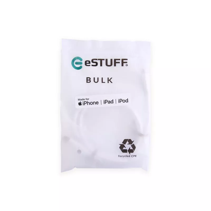 Lightning kabelis eSTUFF ES602170-BULK 1m baltas USB C 2.4A
