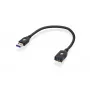 IOGEAR G2LU3AMF USB laidas USB 3.2 Gen 1 0,3 m USB A juodas