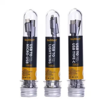 USB laidas Garbot C-05-10195 1m USB A Micro-USB B Sidabrinis