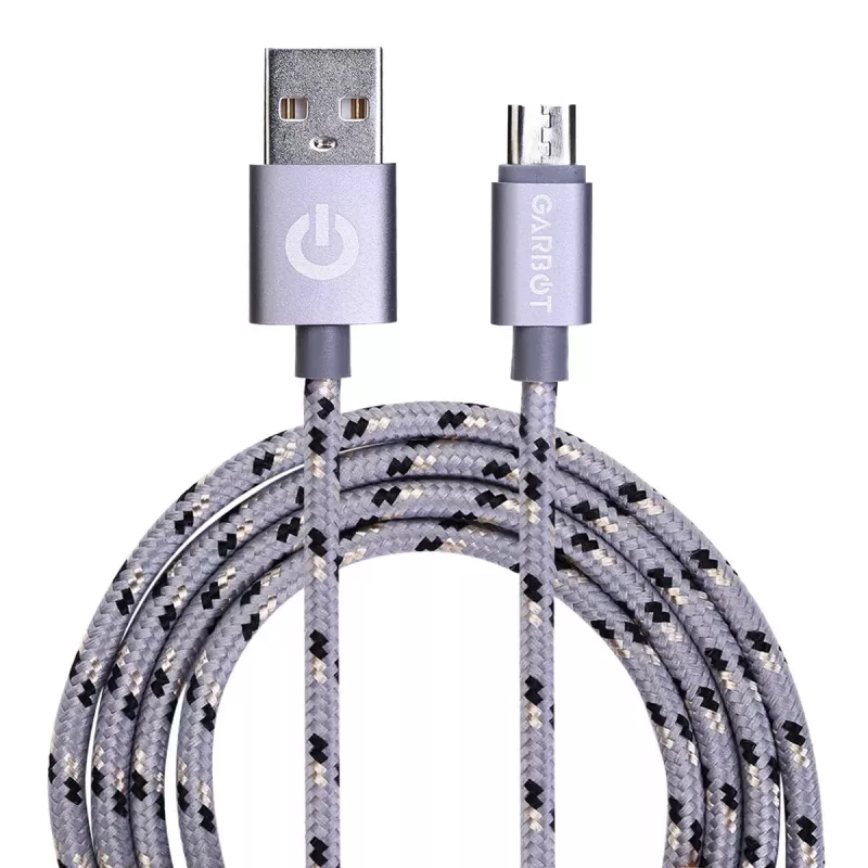 USB laidas Garbot C-05-10195 1m USB A Micro-USB B Sidabrinis