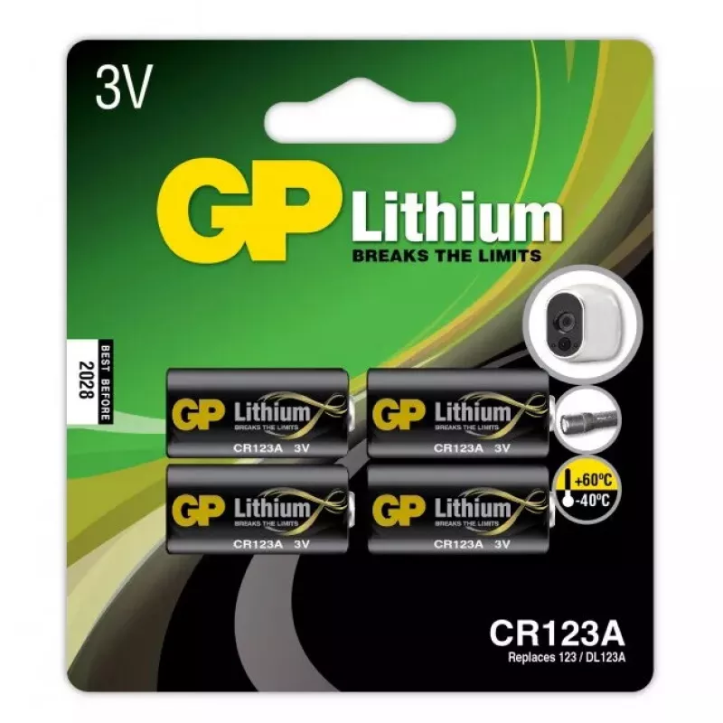 Vienkartinė baterija GP baterijos Lithium CR 123A ličio-mangano dioksidas