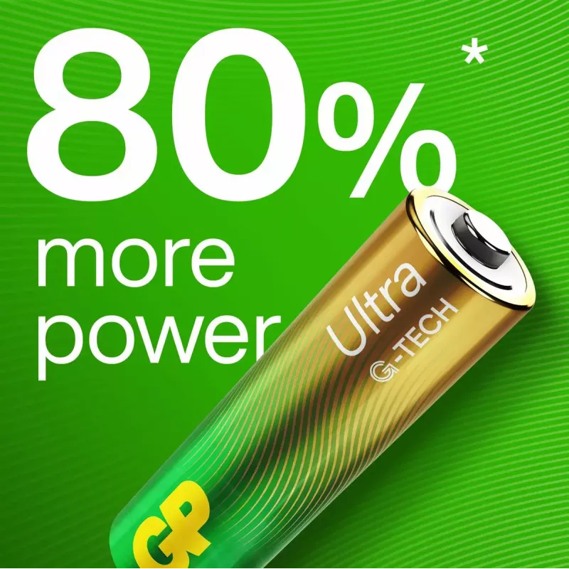 Vienkartinė baterija GP Batteries Ultra Alkaline GP15AU AA LR06 šarminė 10 metų saugojimo trukmė