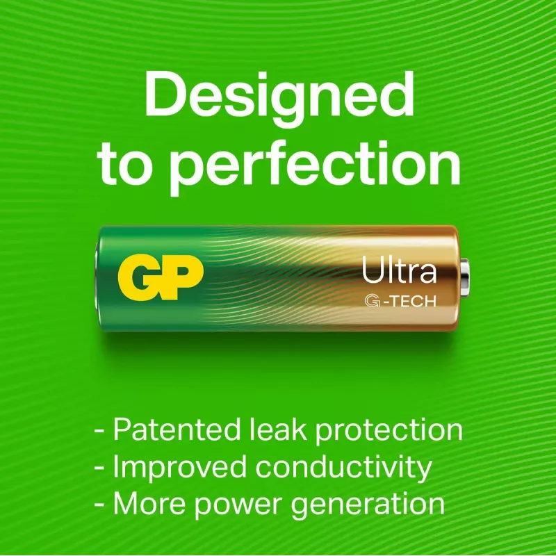 Vienkartinė baterija GP Batteries Ultra Alkaline GP15AU AA LR06 šarminė 10 metų saugojimo trukmė