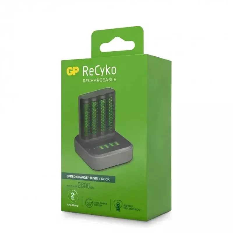 Akumuliatorių įkroviklis GP baterijos ReCyko M451 USB NiMH AA AAA