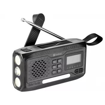 Nešiojamasis radijas SANDBERG Survivor DAB Radio All-in-1 4500 — DAB+/FM, 87,5–108 MHz, 3 W RMS, USB-A ir USB-C, 4500 mAh baterija