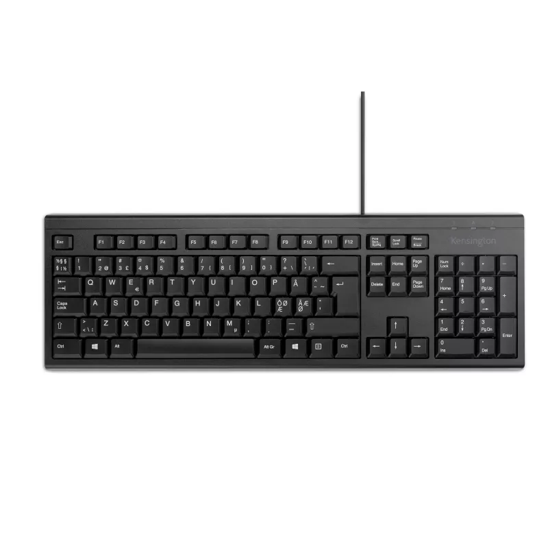 Kensington KB100 EQ laidinė pilno dydžio klaviatūra USB membraninė QWERTY juoda