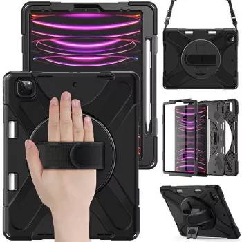 Planšetinio kompiuterio dėklas eSTUFF ES683251-BULK juodas, skirtas iPad 12.9 2018–2022, lengvos konstrukcijos