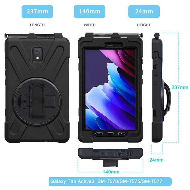eSTUFF AUSTIN apsauginis dėklas Samsung Galaxy Tab Active3 - Juodas