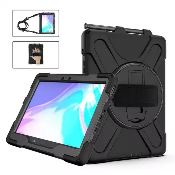 eSTUFF CHICAGO Full Body Defender dėklas Samsung Galaxy Tab Active Pro/Active 4 Pro - Juodas