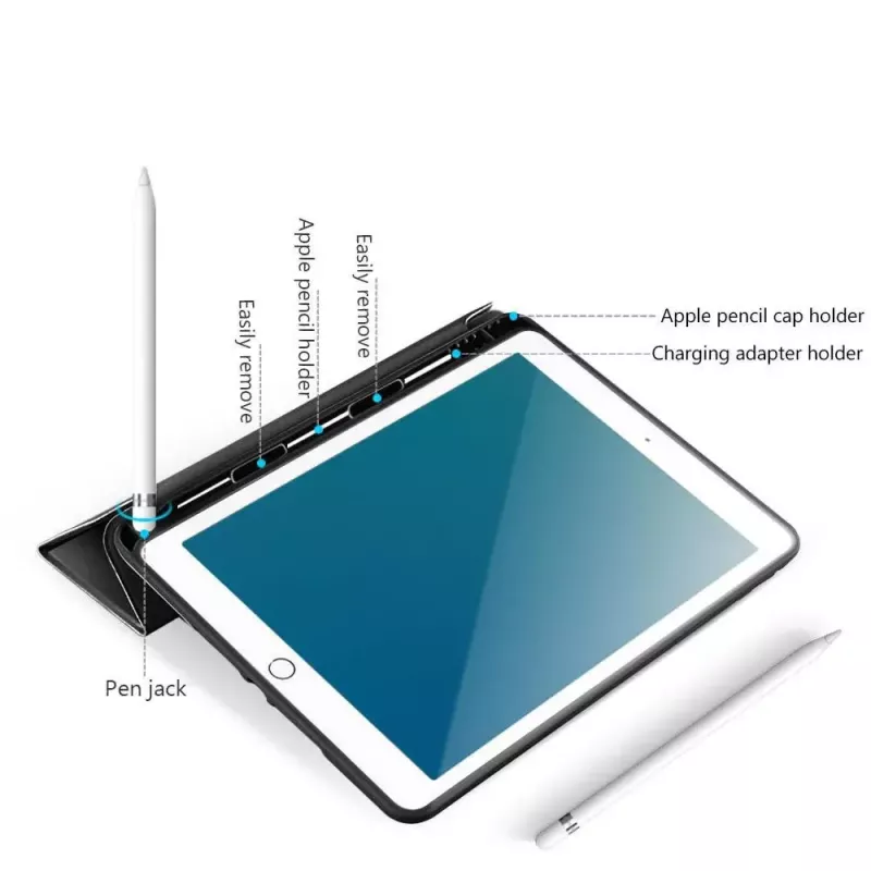 eSTUFF SEATTLE dėklas su pieštuku iPad 9.7 2018/2017 - rožinė PU oda