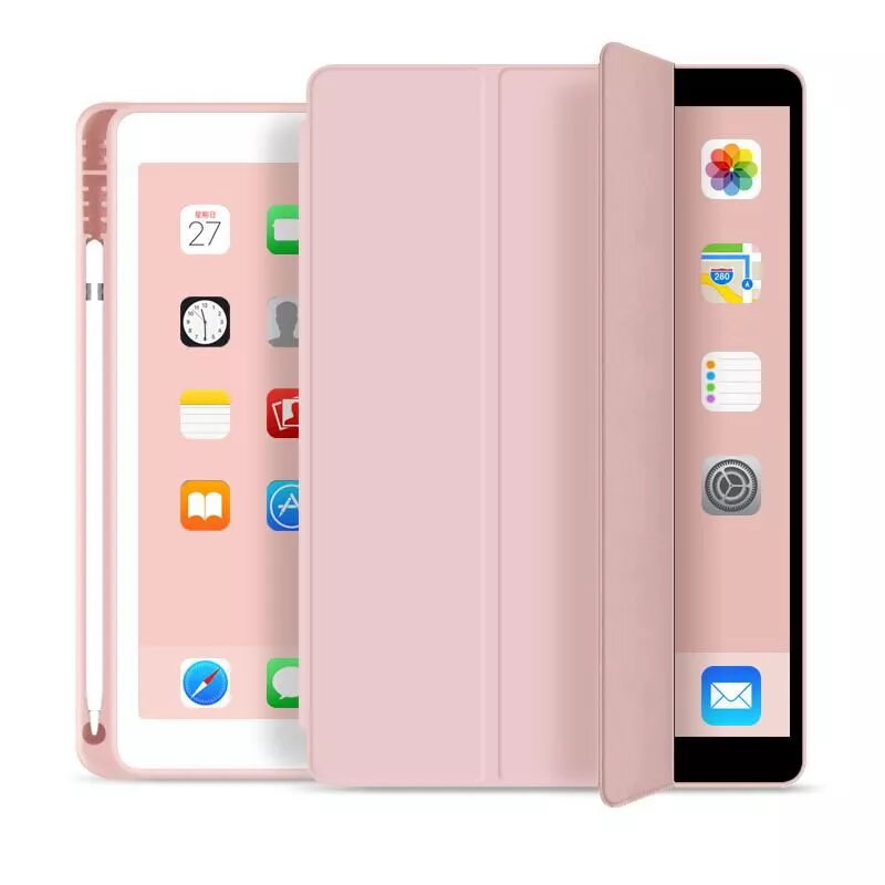 eSTUFF SEATTLE dėklas su pieštuku iPad 9.7 2018/2017 - rožinė PU oda