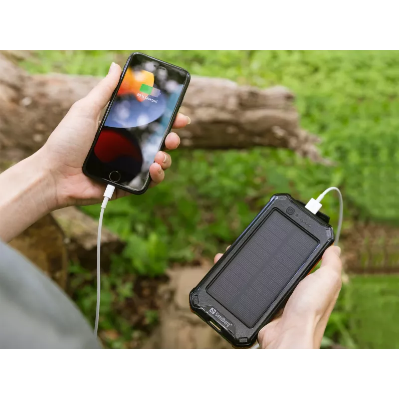 Išorinė baterija Sandberg 3in1 Solar Powerbank 10000 10000 mAh 2A juoda